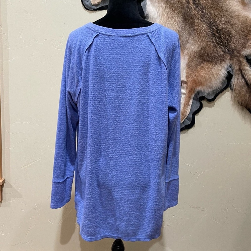 Wildfox Purple V-Neck Pullover XL Mature Comfort Gypsy Peasant Minimal Capsule - Picture 2 of 4